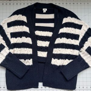 River Island Navy and Cream Striped Cardigan